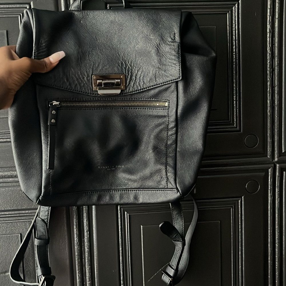 Kenneth Cole New York Black leather backpack